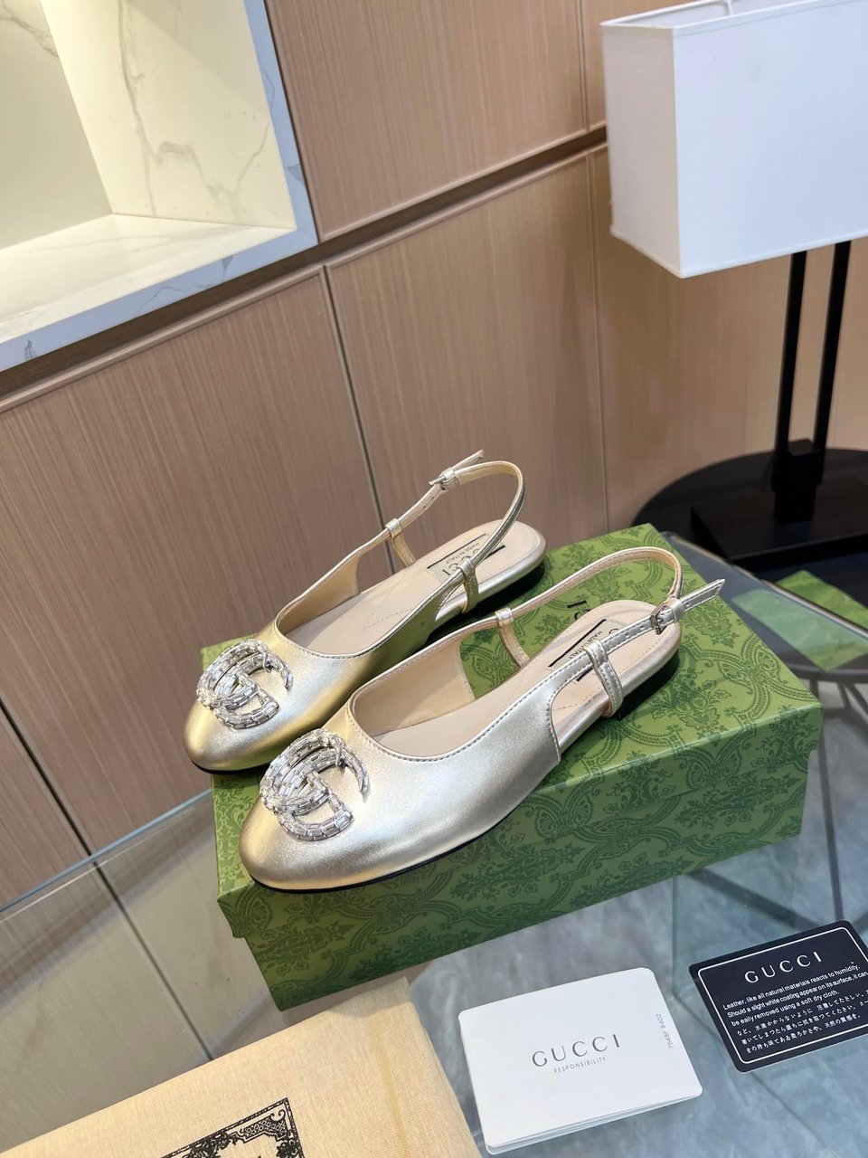Gucci Gg Crystal Slingback Silver view 6