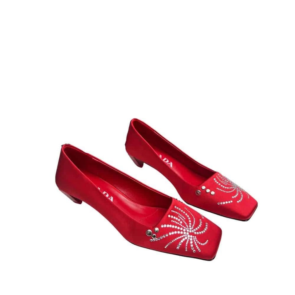 Prada Crystal Pumps Red view 2