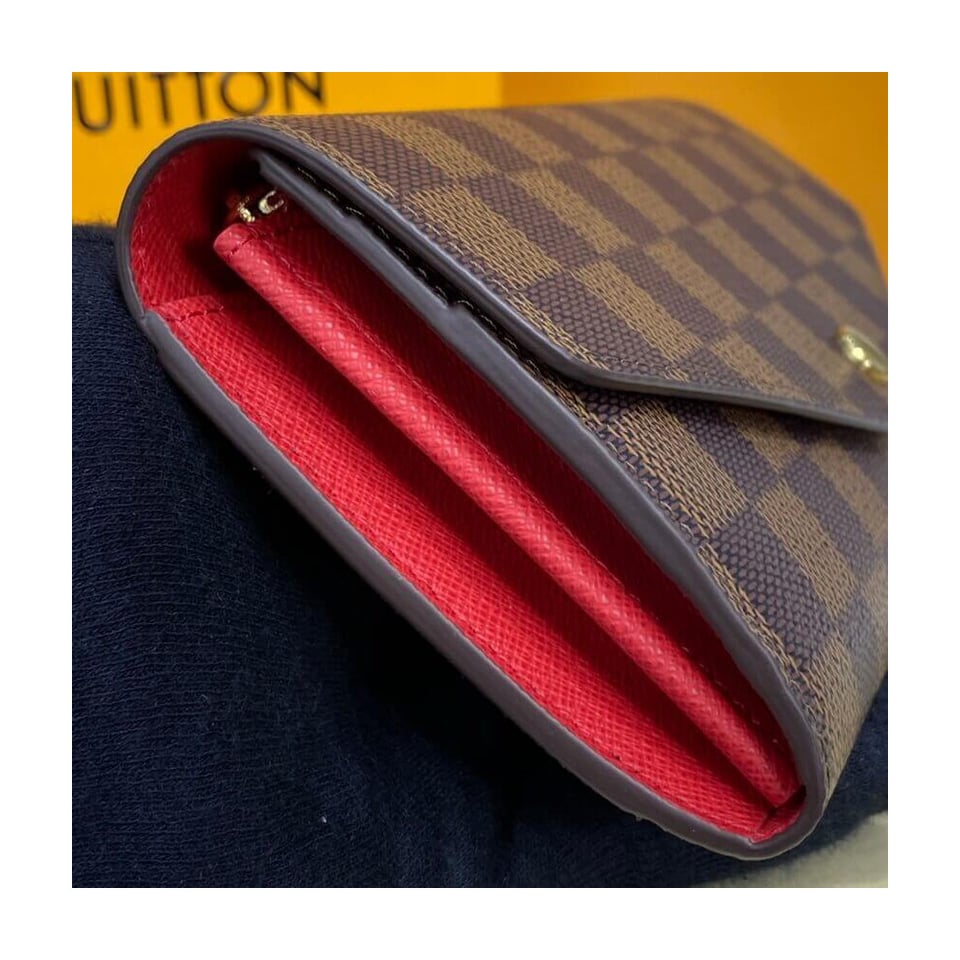 Louis Vuitton Damier Ebene Sarah Wallet Red view 5