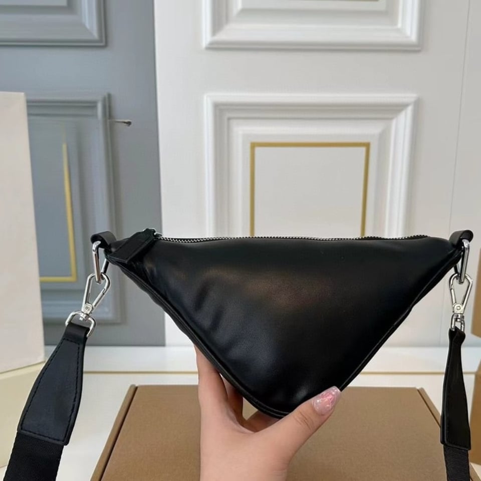 Prada Triangle Shoulder Bag Black 27Cm view 5