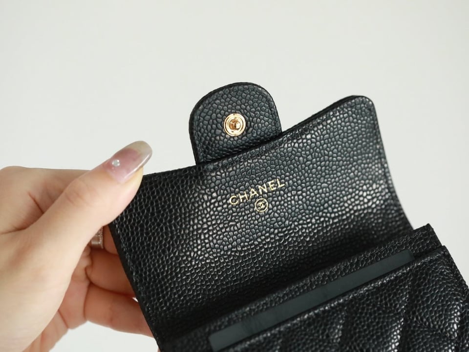 Chanel Flap Card Holder 11.3 Black Grained Calfskin Gold Icon view 5