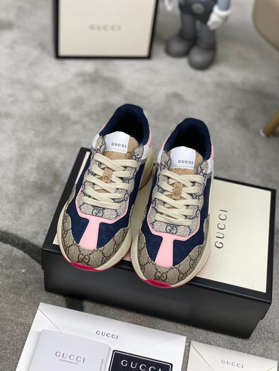 Gucci Wmns Gg Rhyton Beige White Pink 620185 99Wf0 4371 view 3