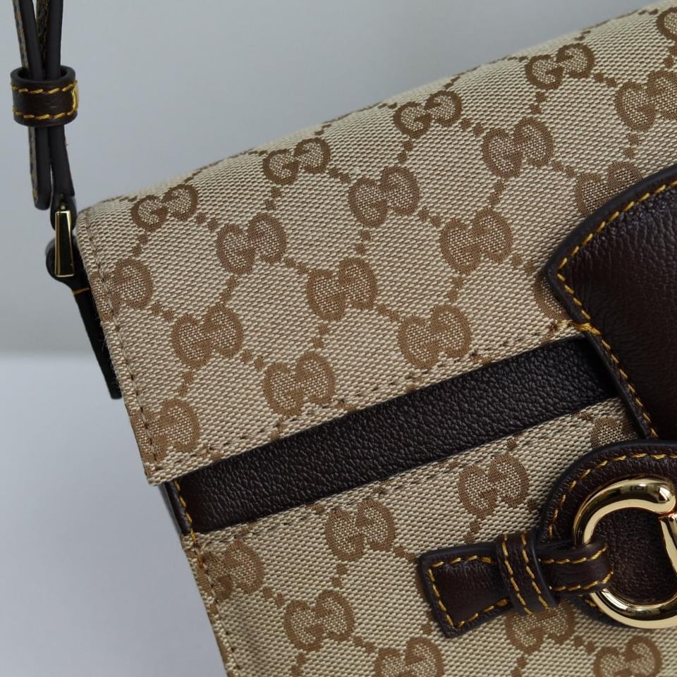 Gucci Horsebit Ristretto Medium Shoulder Bag Brown. view 5