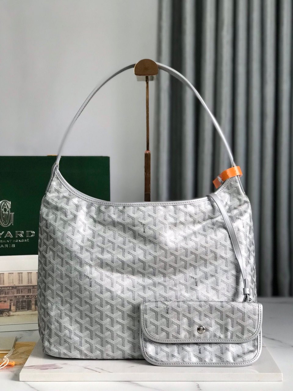 Goyard Hobo Boheme 42Cm Light Grey Canvas view 5