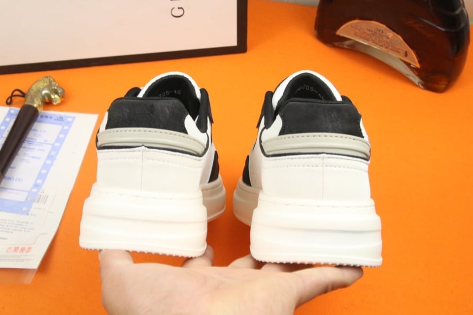 Gucci Gg Sneaker Leather In White And Black view 10
