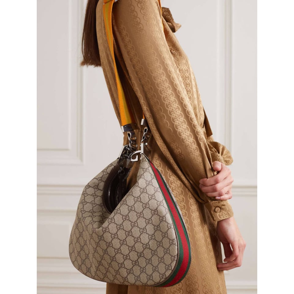 Gucci GG Supreme Attache Medium Shoulder Bag Coffee view 4