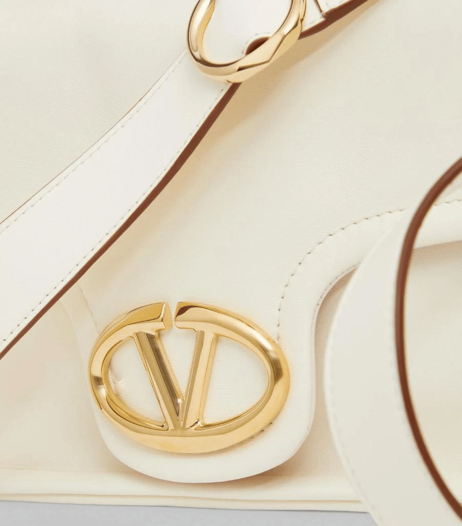 Valentino Garavani Vlogo 1960 Nappa Leather Shoulder Bag White 28Cm view 5