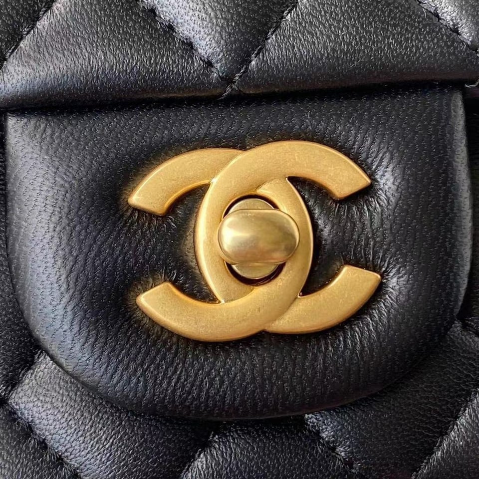 Chanel Mini Flap Bag With Top Handle Black 20Cm As2431 view 8