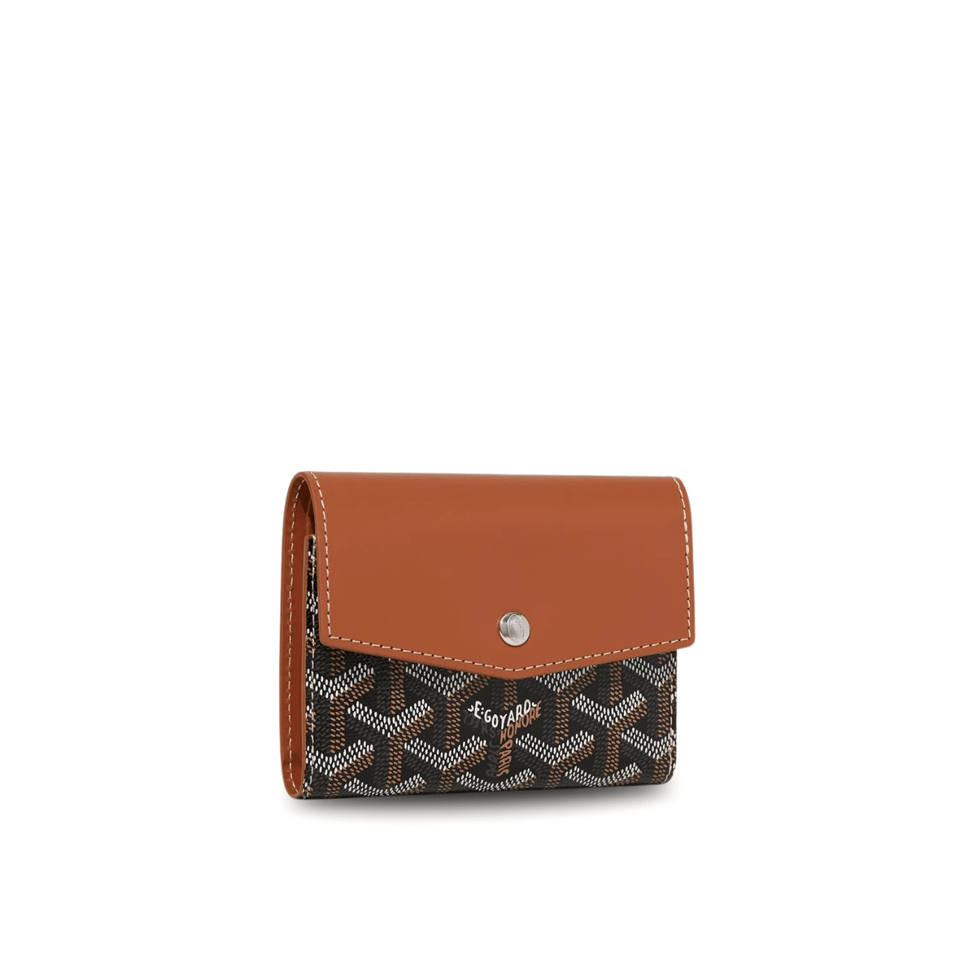 Goyard Saint-Gabriel Wallet 12 Cm Tan Calfskin And Black Goyardine Canvas view 2