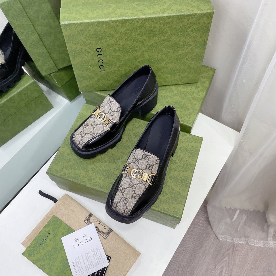 Gucci Ladies Interlocking Double G Loafers 670417 Dksm0 1063 view 4