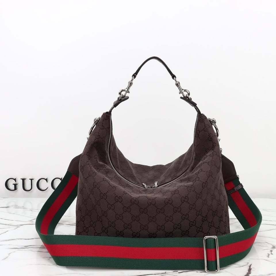 Gucci Brera Medium Crossbody Bag 33cm/13in Brown 866938 view 4
