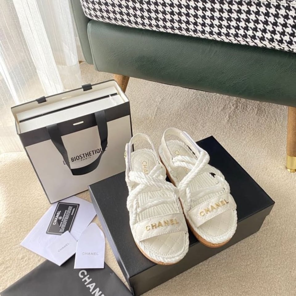 Chanel Rope Sandals Strap White view 9