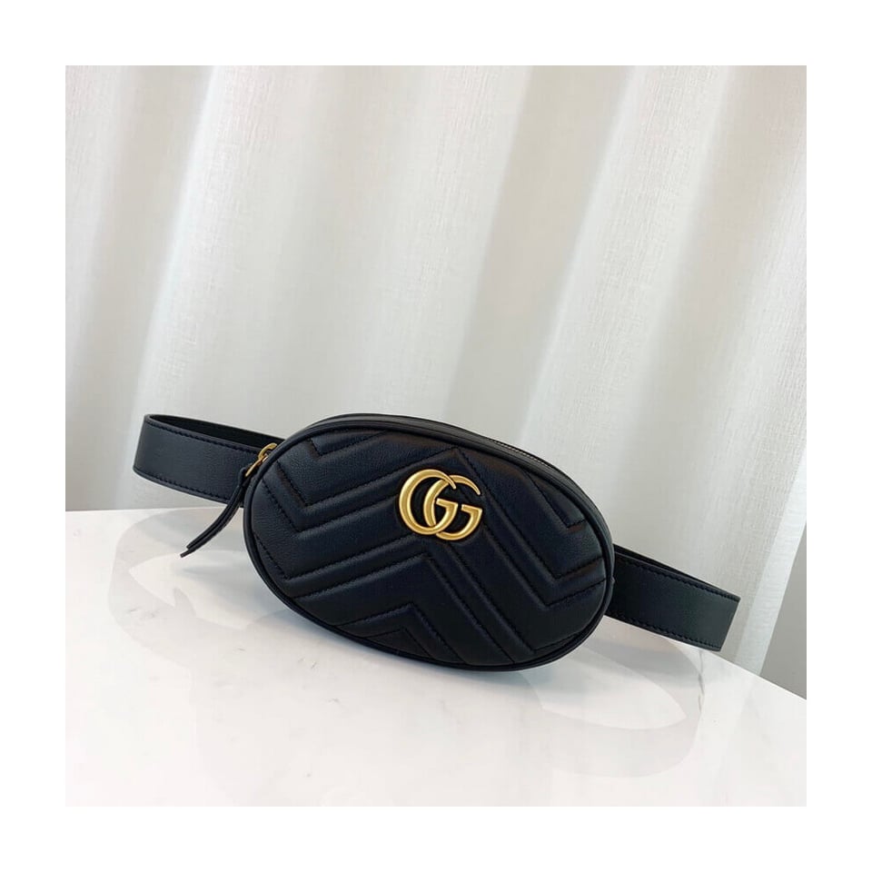 Gucci GG Marmont Matelasse Leather Belt Bag Black view 9