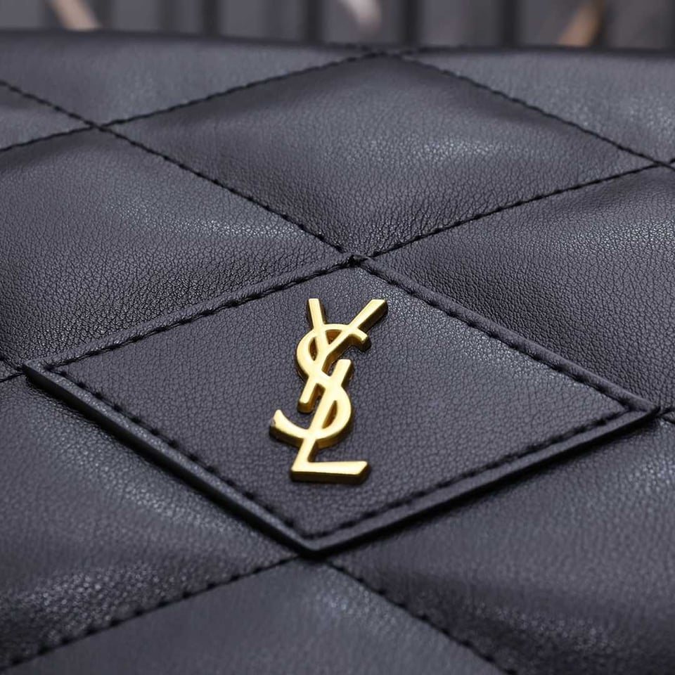 Saint Laurent Sade Puffy Leather Envelope Clutch Bag Black view 9