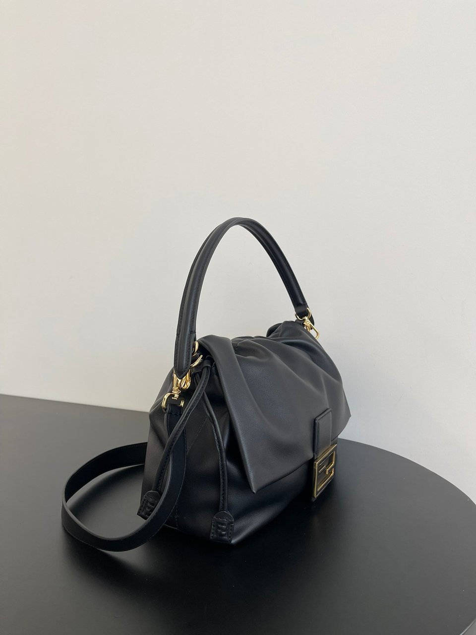 Fendi Mamma Baguette Medium Matcha Black Nappa Leather Bag 26.5cm view 7