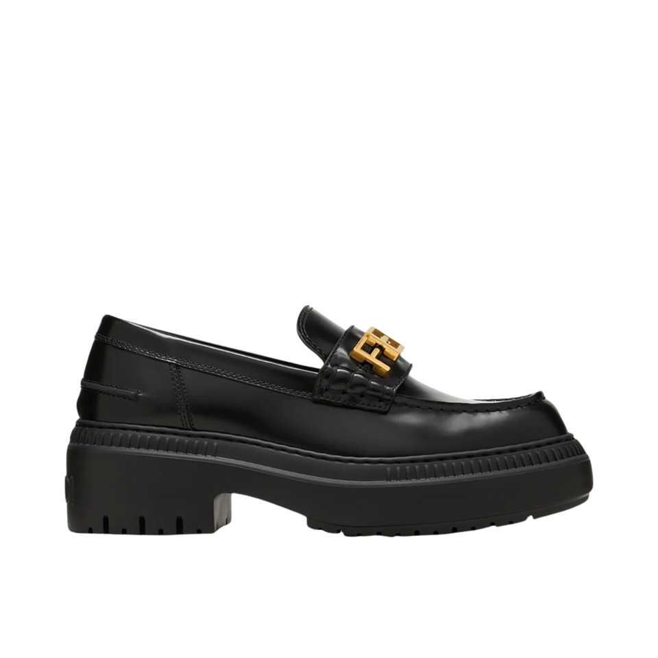 Fendigraphy Smooth Leather Loafers Black view 2