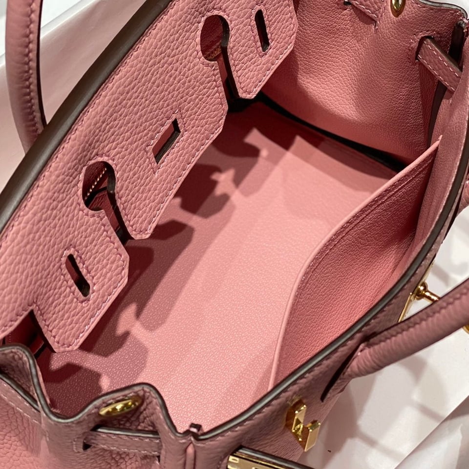 Hermes Birkin 20Cm Rose Confetti Togo Leather Gold Hardware view 4