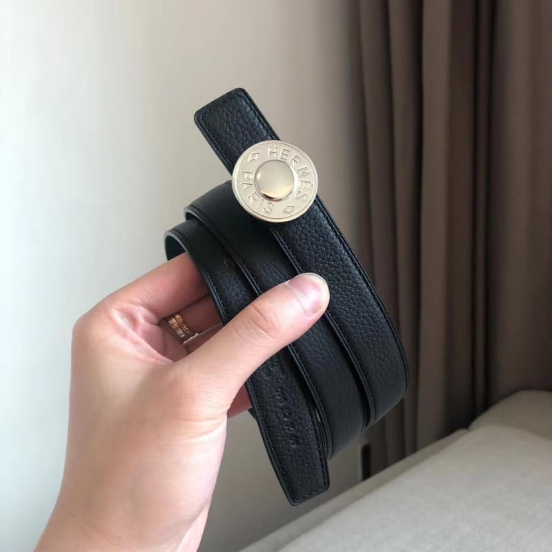 Hermes Bouton Bombe Belt Buckle &amp; Reversible Leather Strap 24mm H0800 view 4