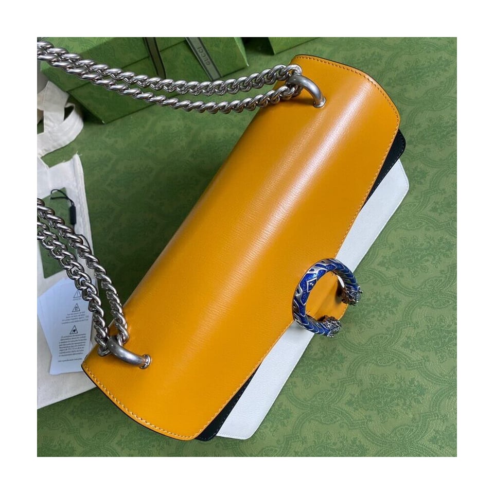 Gucci Dionysus Small Shoulder Bag Orange White Leather view 8