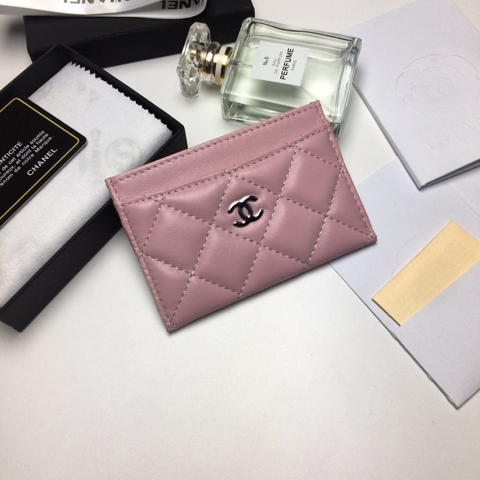 Chanel Card Holder 11.2 Baby Pink Calfskin Silver Icon view 2