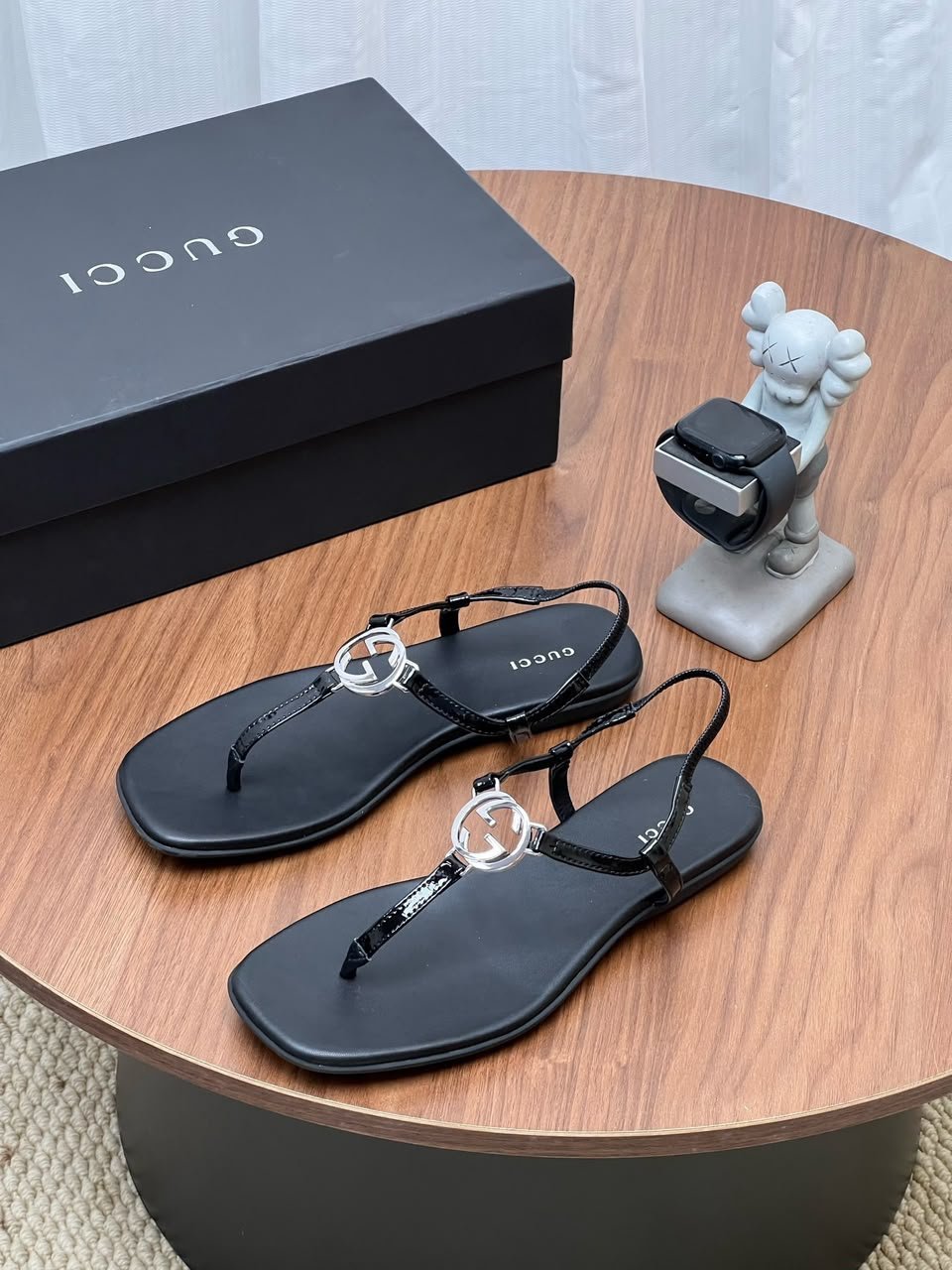 Gucci Thong Sandal With Interlocking G ‎Black 874699 For Women view 7