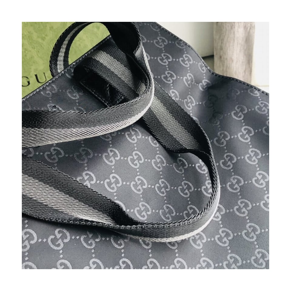 Gucci GG Guccissima Black Nylon Tall Tote Bag view 12
