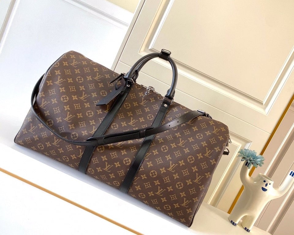 Louis Vuitton Keepall Bandouli Re 55 Monogram Macassar 55cm M56714 view 6