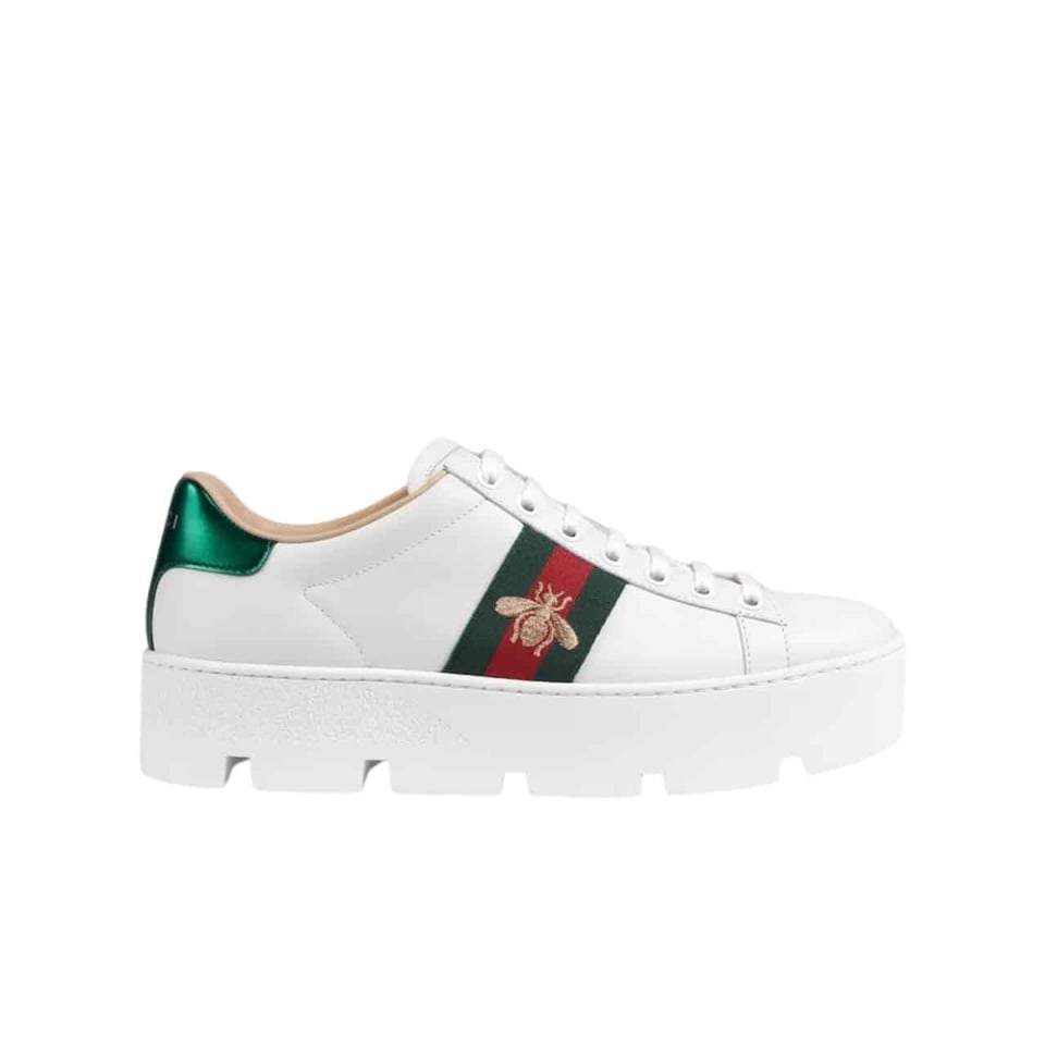Gucci Ace Embroidered Platform Sneaker ?White 577573 Dope0 9064 view 2