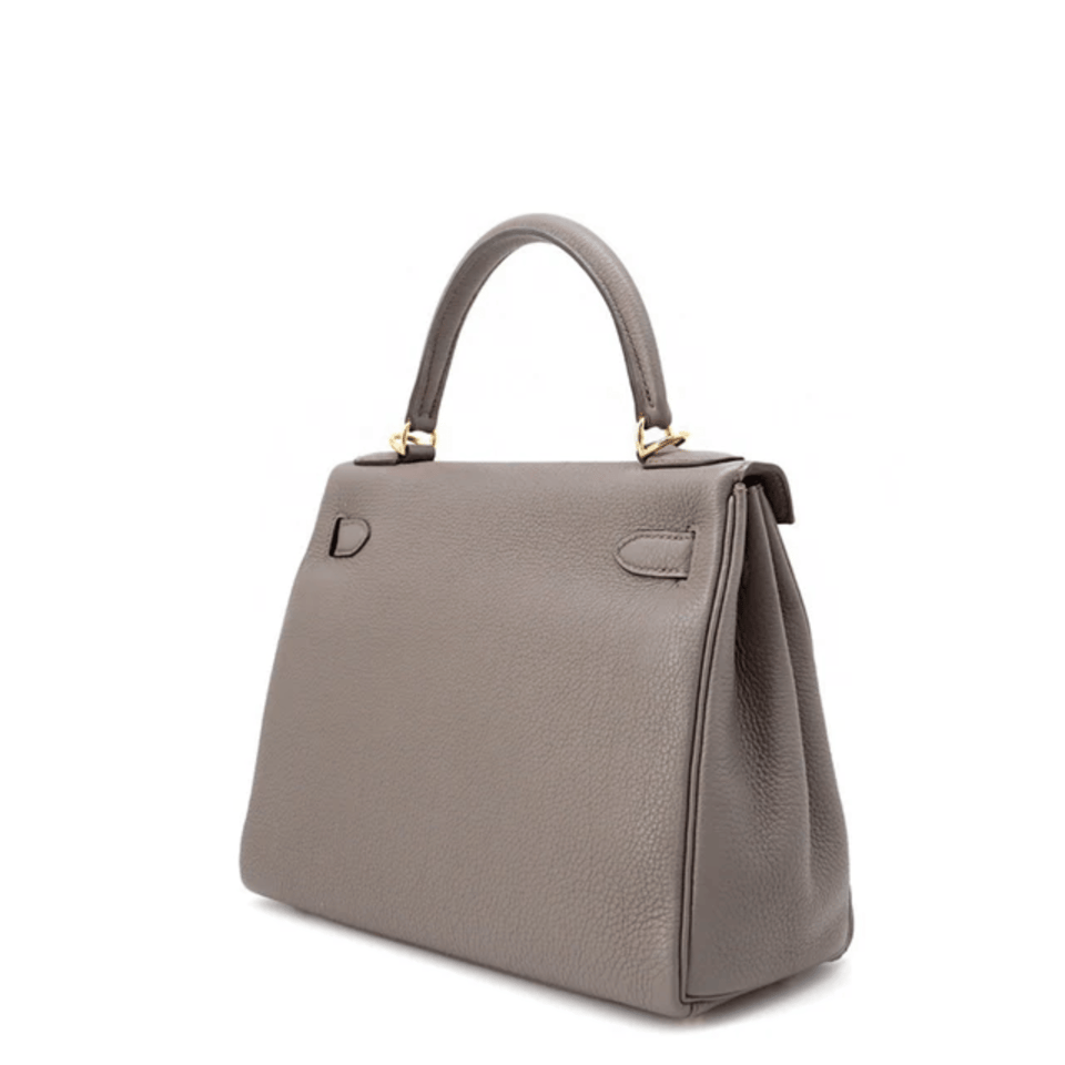 Hermes Kelly 28 Bag In Grey Leather For Women 28cm/11in view 3