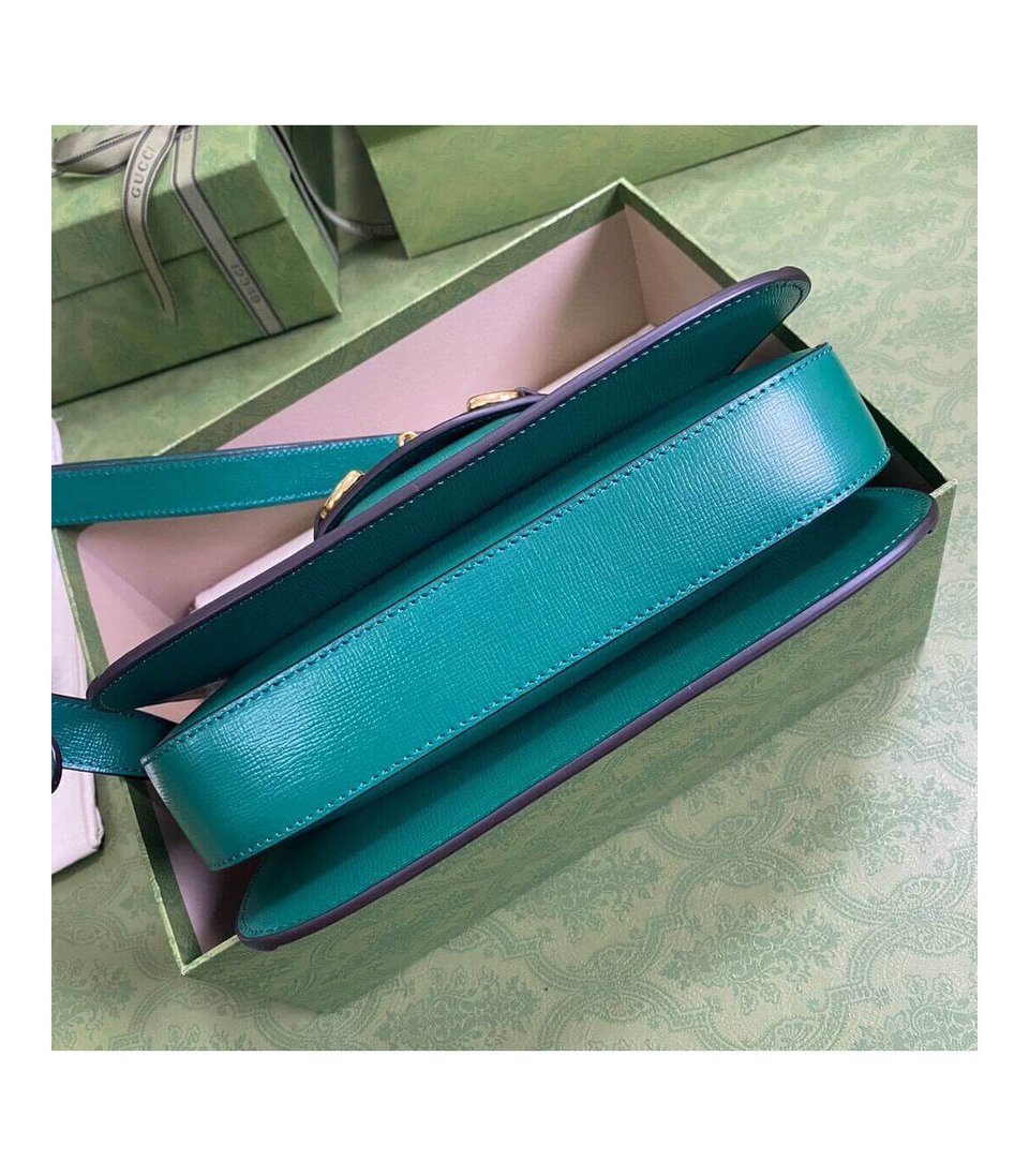 Gucci Horsebit 1955 Small Shoulder Bag Green Leather view 7