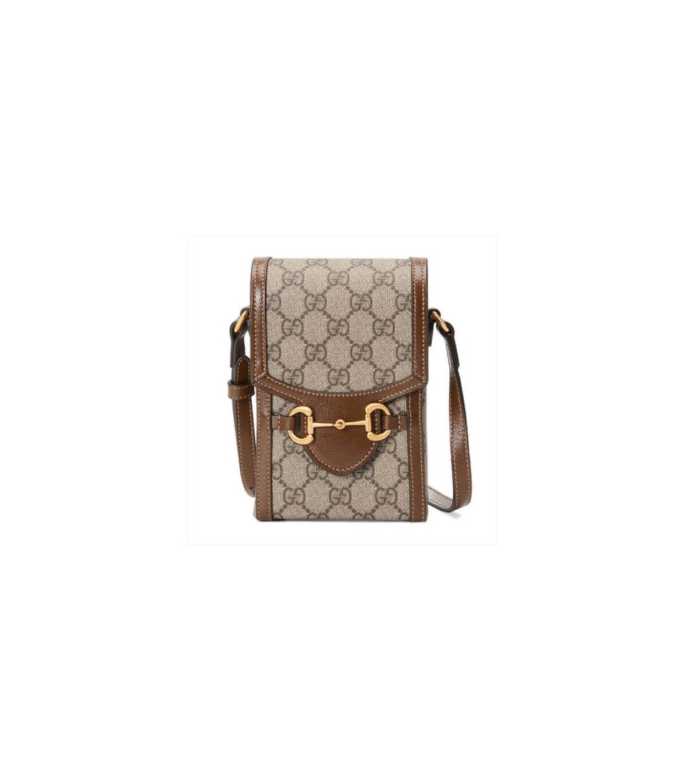 Gucci GG Supreme Horsebit 1955 Mini Bag Brown