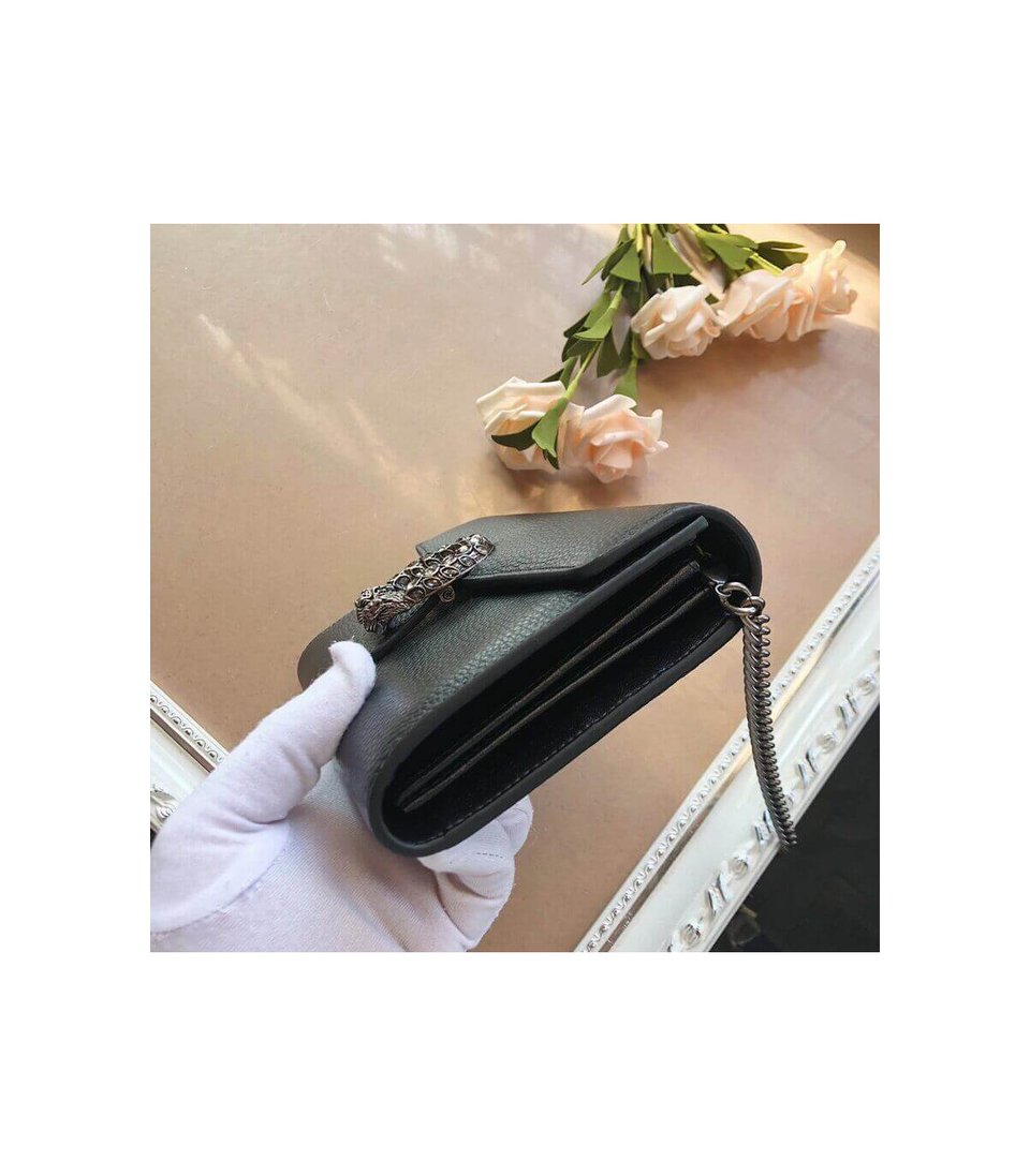 Gucci Dionysus Black Leather Mini Chain Bag view 8