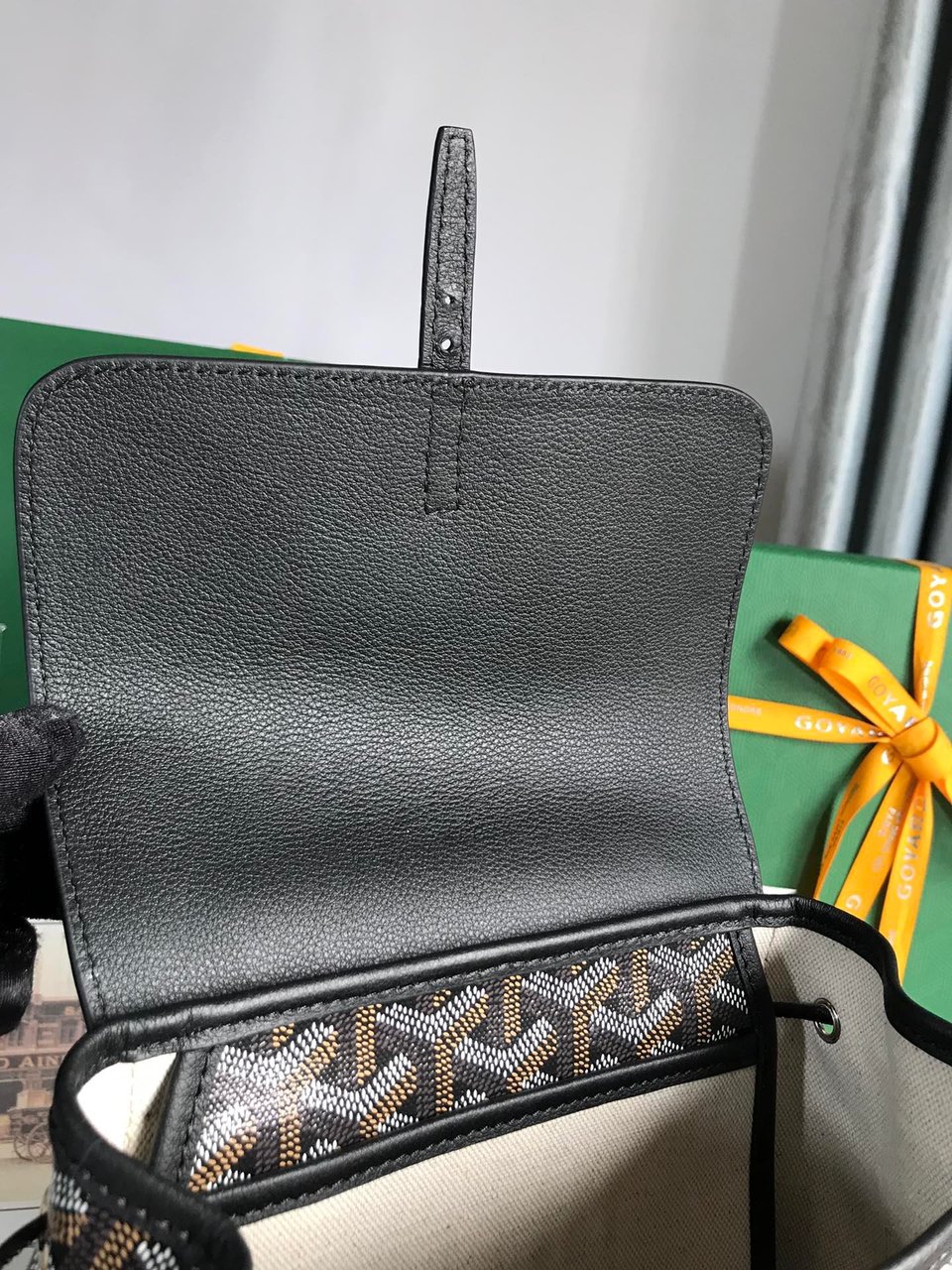 Goyard Alpin Mini Backpack 21cm Black Lambskin And Goyardine Canvas view 11