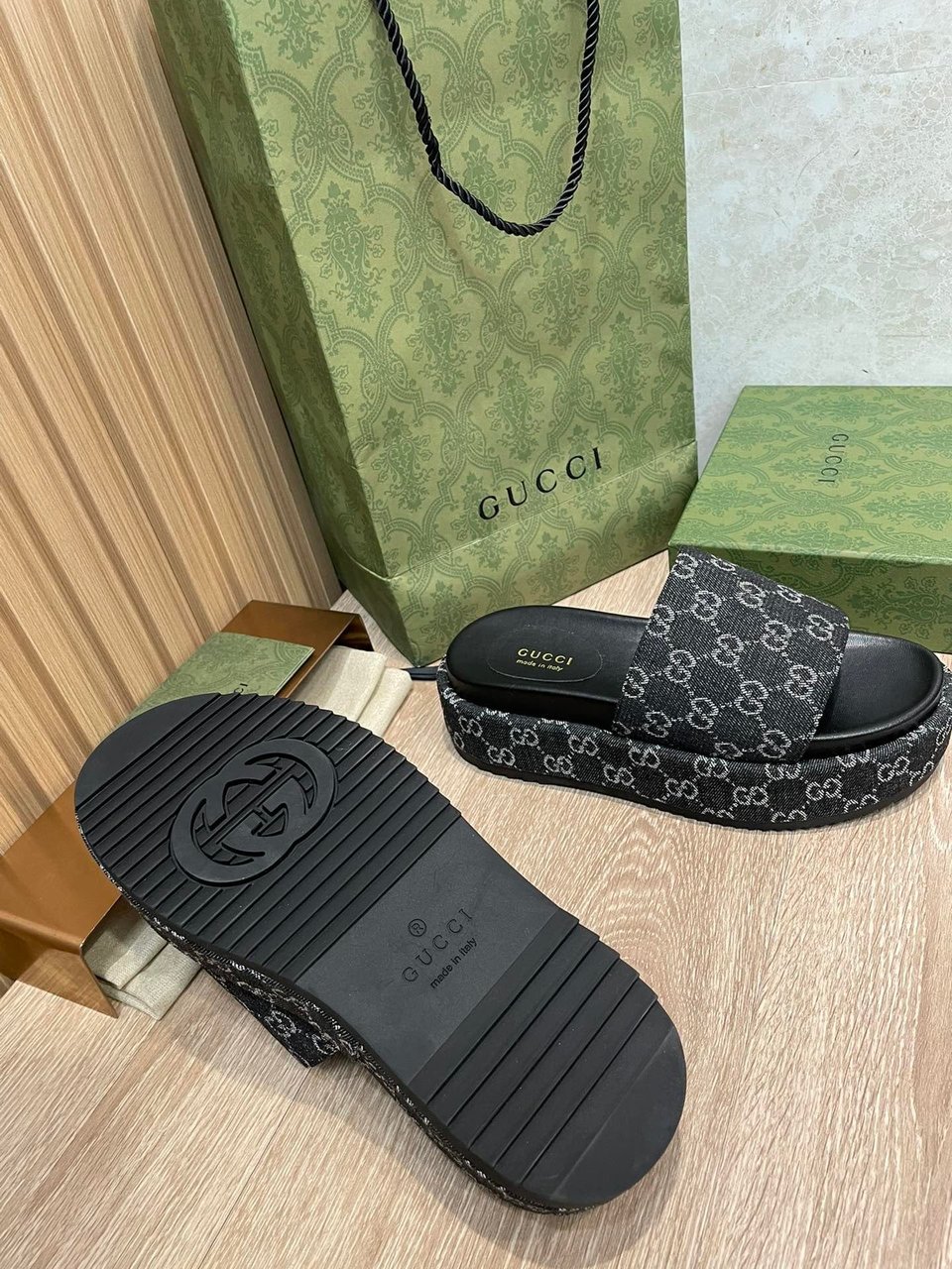 Gucci Women?S Platform Slide Sandal Black 623212 view 10