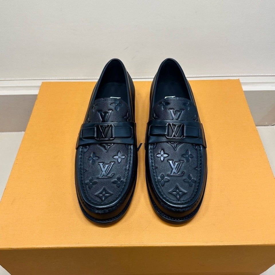 LV Major Loafer Black Monogram Calfskin Leather Shoes For Men view 6