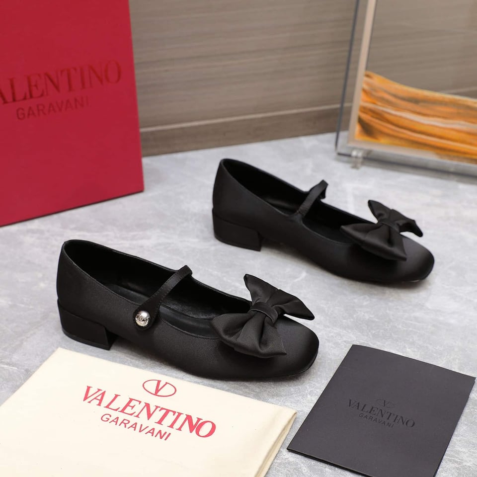 Valentino Garavani Bowjane Mary Jane Ballerina In Black 5W0S0Ki3Jiv 0No view 6