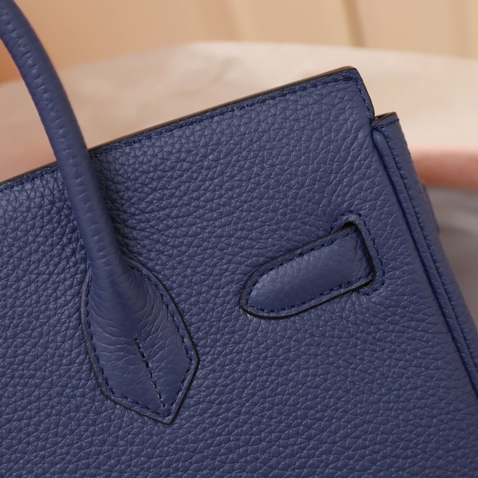 Hermes Birkin Bag 30 Navy Togo Gold Hardware view 9