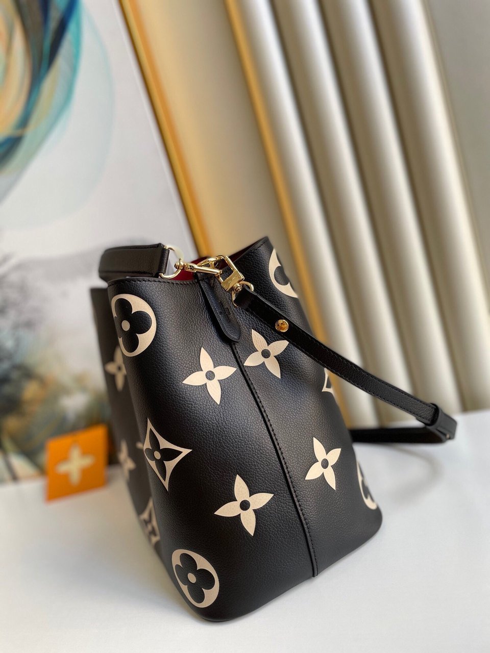Louis Vuitton Néonoé Mm Bicolor Monogram Empreinte Leather – Women – Handbags Black 26cm/ 10.2in view 9
