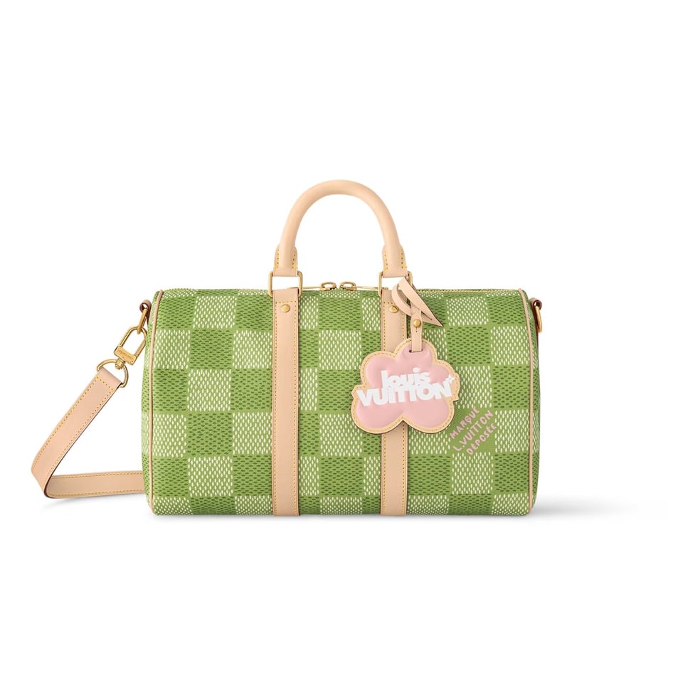 Louis Vuitton Keepall Bandouli Re Damier Canvas Green 35Cm N40671 view 2