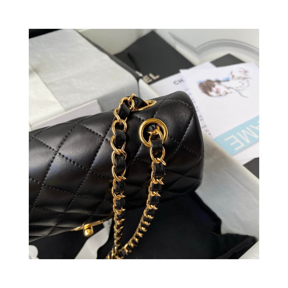 Chanel Lambskin Small Double Flap Bag 23cm view 6