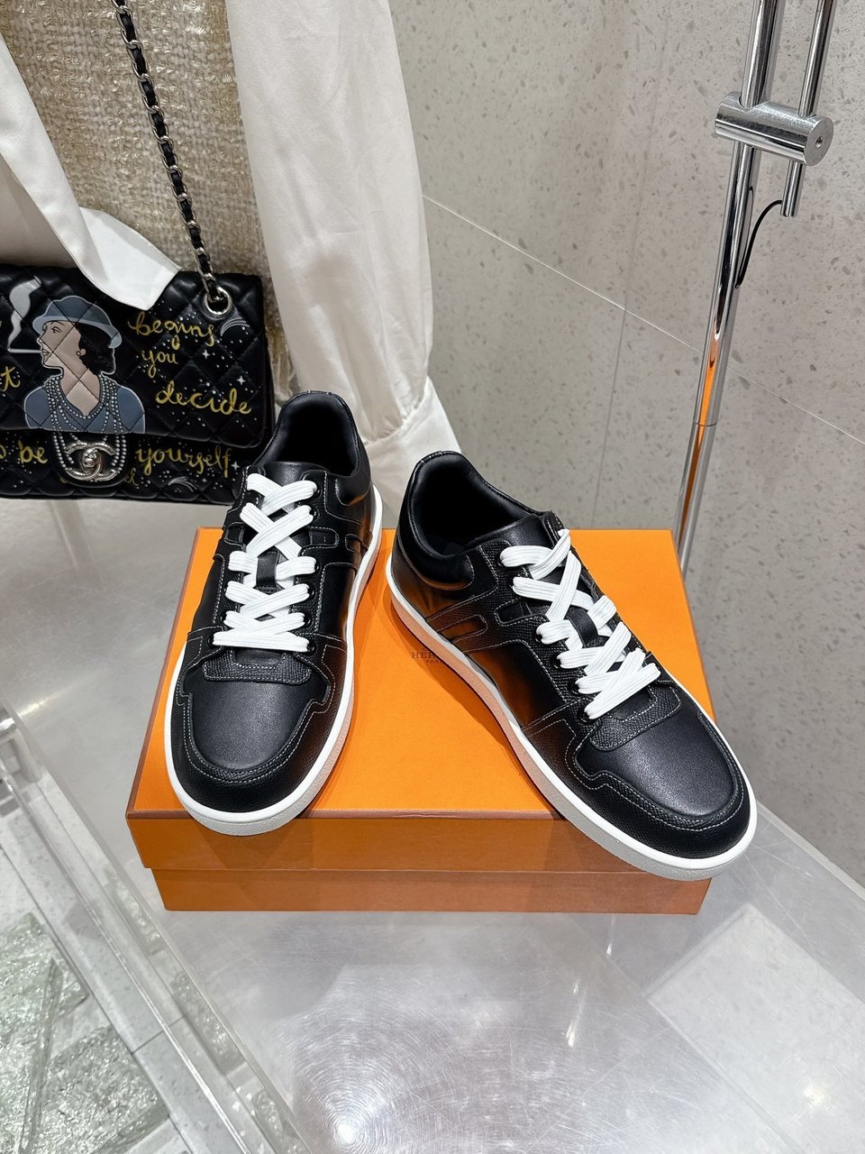 Hermès Black Advantage Sneaker- Shoes for Men view 8