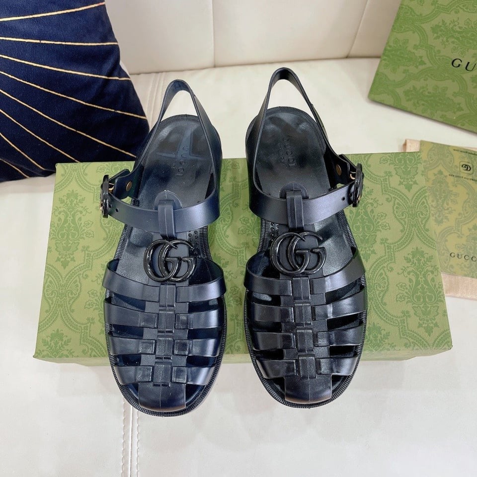 Gucci Sandal With Double G Black 674132 Fm00 1000 view 4