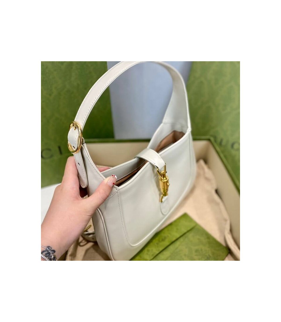 Gucci Jackie 1961 Small Hobo Bag In White Leather 27.5cm view 16
