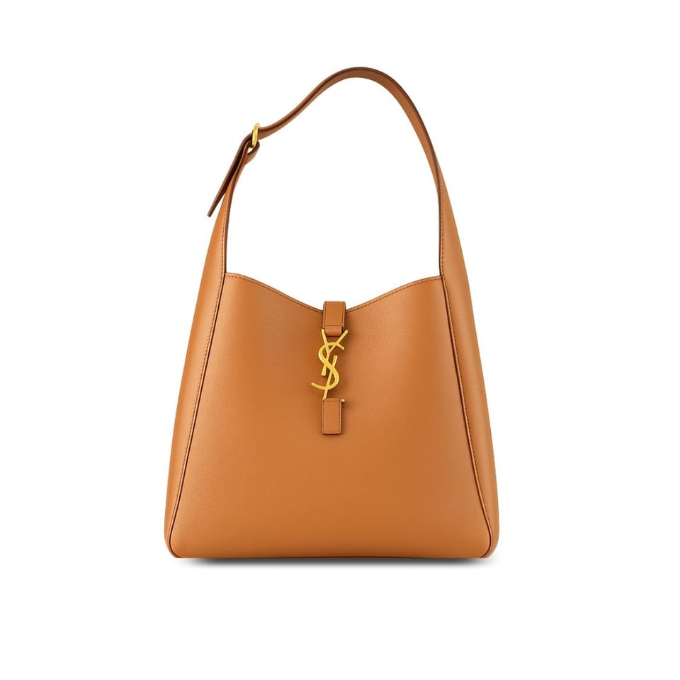 Saint Laurent 5 A 7 Soft Small Hobo Bag In Smooth Leather Beige view 2
