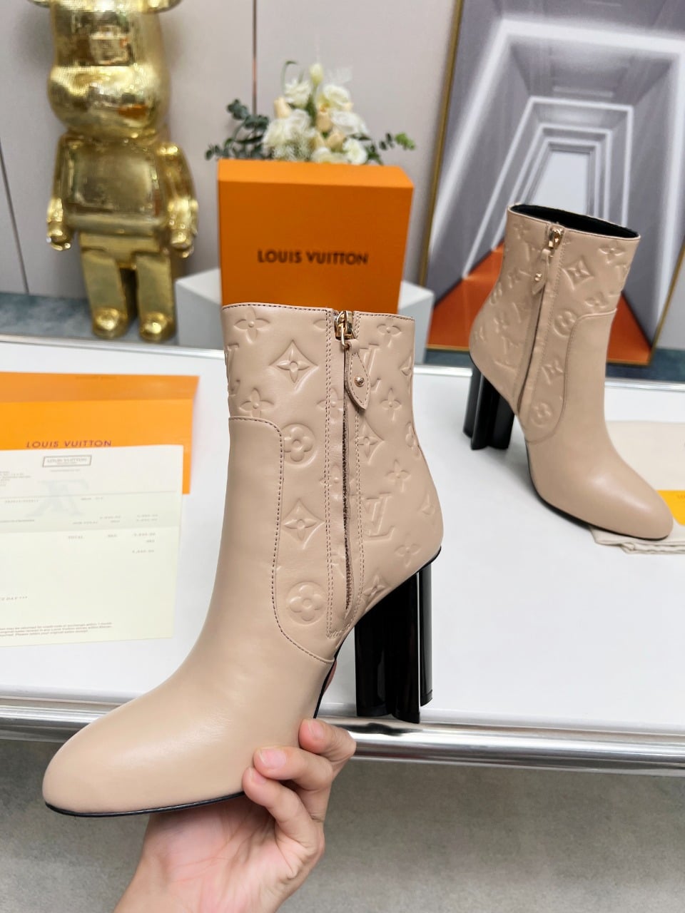 Louis Vuitton Silhouette Ankle Boot Beige view 4