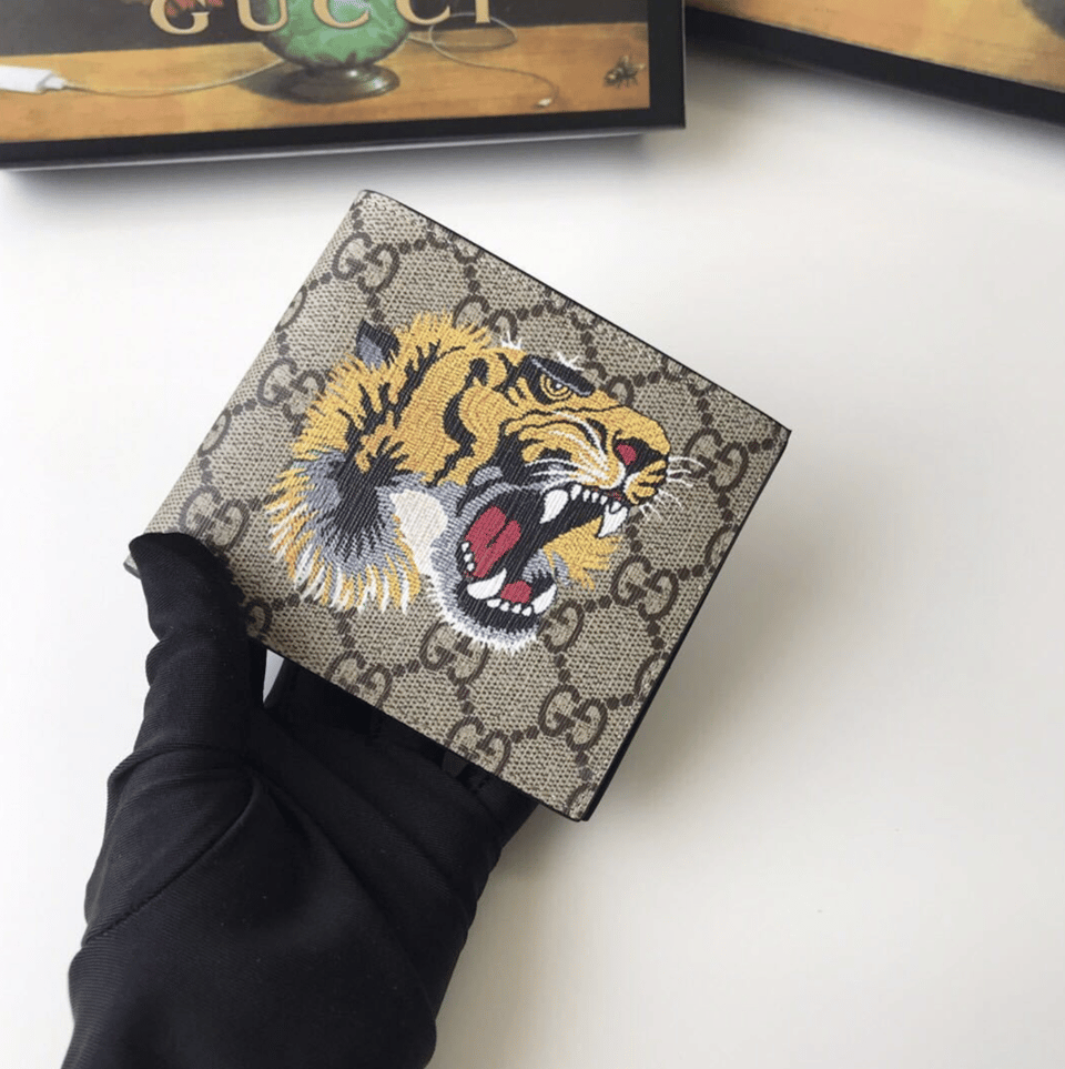 Gucci Tiger Print GG Supreme Bi-Fold 11cm/4.3in For Men view 4