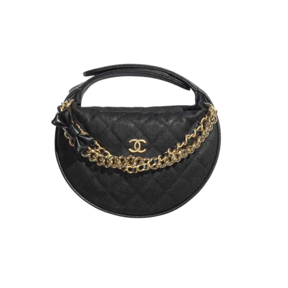 Chanel Pouch Grained Shiny Calfskin Black 17Cm/6.7in Ap3943 B16288 94305