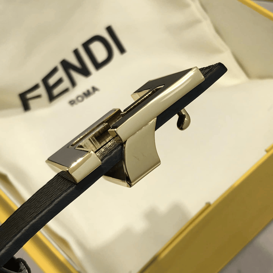 Fendi Iconic FF Gold Buckle Leather 35mm Belt For Men view 6
