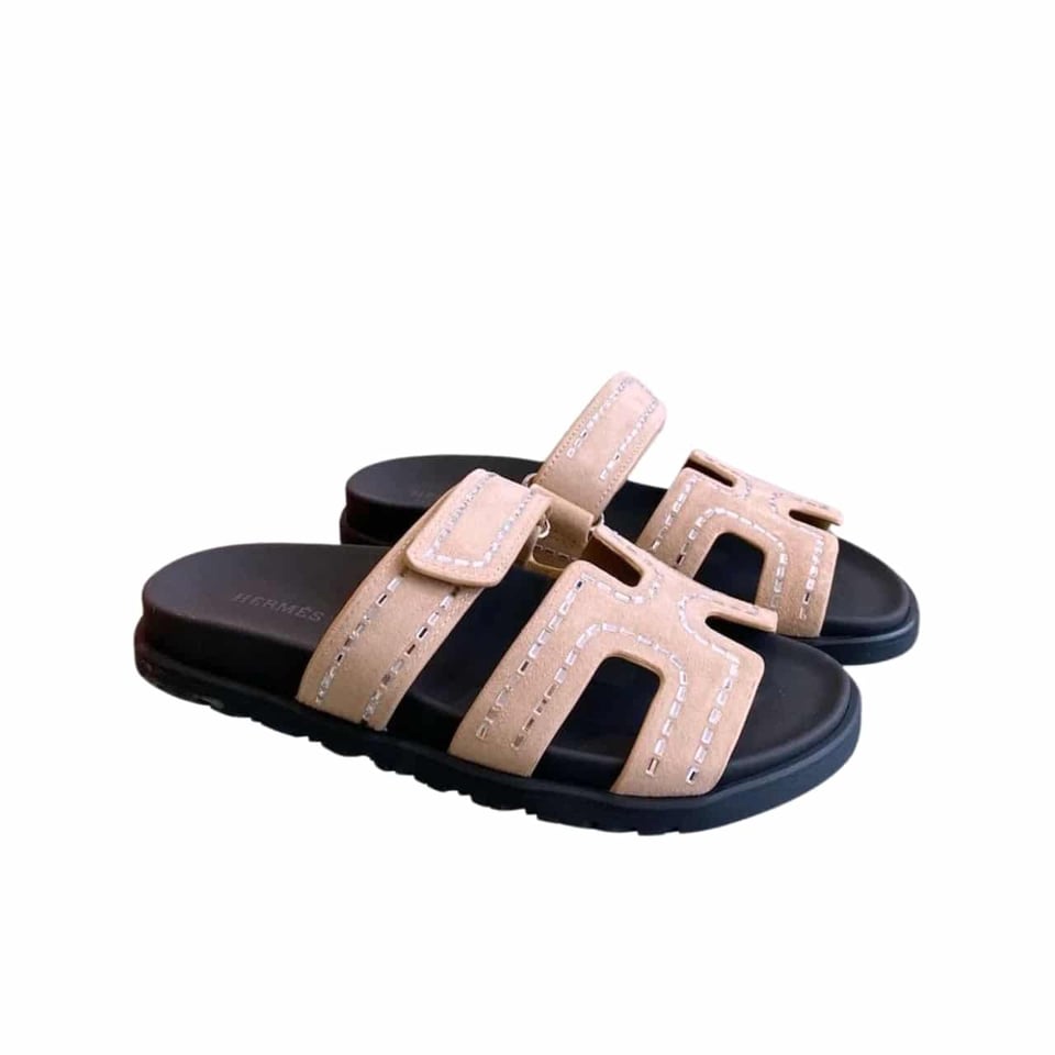 Hermes Chypre Sandal Suede Crystal Pink view 2