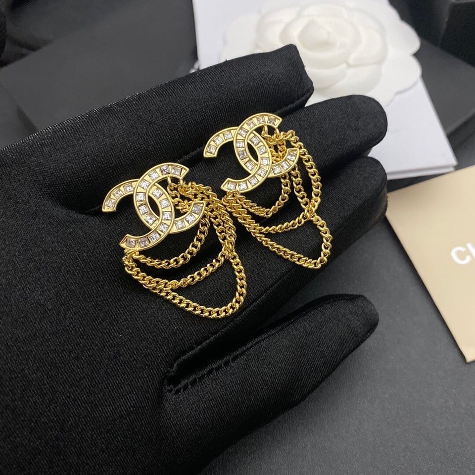Chanel Cc Gold Earrings view 3